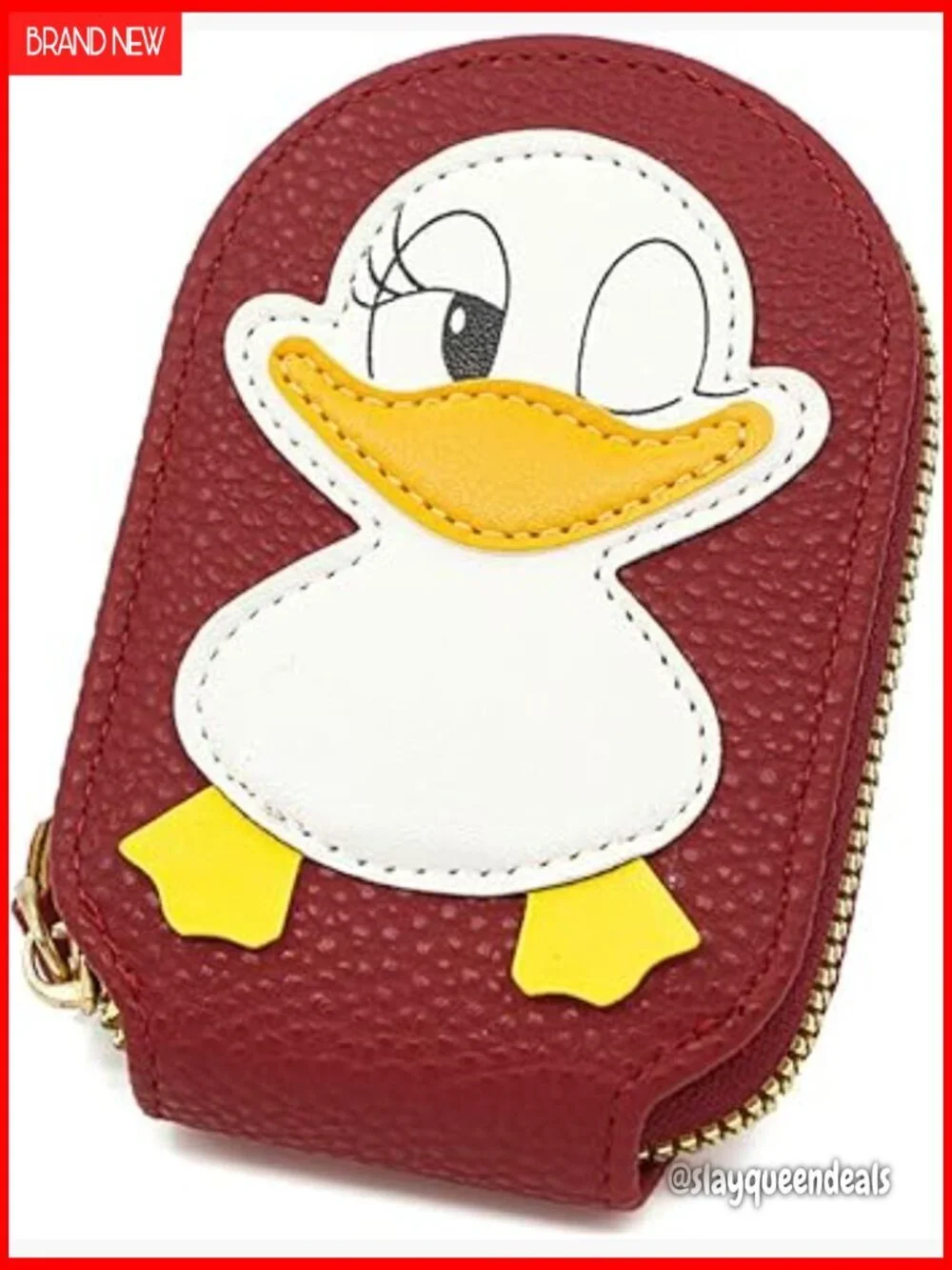 RFID Blocking Leather Card Holder with Zipper Closure, Compact Design